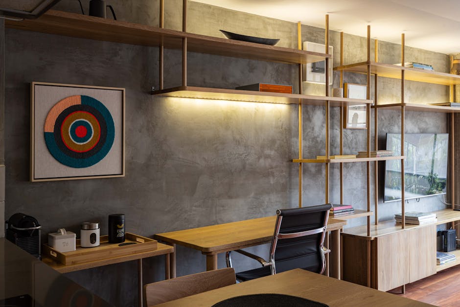 decoración funcional para oficinas en casa con muebles versátiles